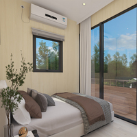 Casa de Vacaciones, Casa Móvil, Villa Prefabricada de Acero Ligero, Impermeable, Ecológica, de Construcción Rápida, Alquiler Vacacional, Casa de Huéspedes Panorámica