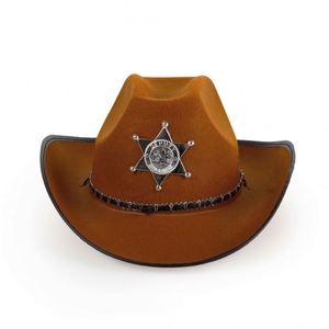 Sombreros de Vaquero Estilo Occidental al por Mayor, Unisex, Multicolores, de Fieltro, para Fiestas, Viajes, Uso Casual - Product Image 3