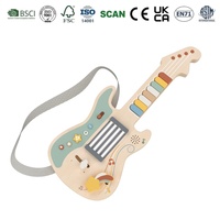 Guitare en bois pour enfants avec chansons rock intégrées, rétroaction lumineuse, expérience de jeu réaliste pour les tout-petits, éveil musical précoce