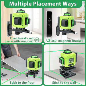 Niveau laser rotatif 3D à 16 lignes, faisceau vert 360°, auto-nivelant, niveaux laser horizontaux et verticaux, machine de nivellement laser à lignes croisées - Product Image 2