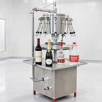 Machine de remplissage de liquides à siphon rotative personnalisée 60Hz 110V 220V à 14 têtes pour bouteilles de vin et spiritueux en verre, prise USA/UE