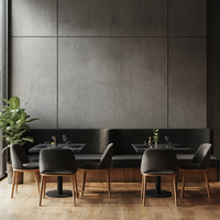 Ensemble de mobilier commercial pour café, restaurant, hôtel, bar : canapé, banquette, table et chaises en marbre
