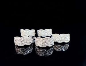 Anillo de Boda Cruzado con Banda Ondulada de Oro Puro de 18k y Diamante Natural de 0.65ct de Xinfly - Product Image 5