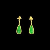 Boucles d'oreilles en jadéite birmane naturelle de qualité A, forme goutte d'eau, haute qualité, pour femme, cadeau en jadéite birmane (avec NGTC)