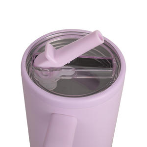 Gobelet isotherme de voyage en acier inoxydable Atlas DrinkWare C40 24 oz avec paille rabattable et poignée, couleurs personnalisables, prêt à être expédié - Product Image 5