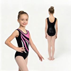 Maillot de Gimnasia Metálico para Niñas, de Cintura Alta, con Tirantes Finos, 100% Poliéster, Ligero y Transpirable, Diseño Profesional - Product Image 2