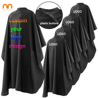 Vente en gros de capes de barbier en polyester imperméable et confortable, résistantes à la décoloration, avec broderie de logo personnalisé pour salon de coiffure