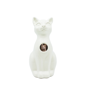 Urns için toptan el yapımı <span class=keywords><strong>pet</strong></span> özel zanaat yüksek kaliteli seramik beyaz kedi sake mation kremasyon <span class=keywords><strong>urn</strong></span> - Product Image 1