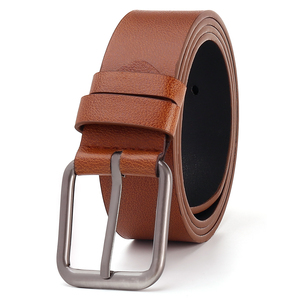 حزام رجالي غربي عالي الجودة بإبزيم حديدي، حزام جلد صناعي مطبوع ومنقوش للرجال - Product Image 4