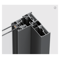 Porte coulissante de haute qualité, design moderne et luxueux, triple vitrage, verre trempé, profil en alliage d'aluminium