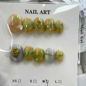 Uñas Postizas Hechas a Mano, Surtidas, de Fábrica, con Descuento, Diseño Colorido, para Aplicación con Presión - Product Image 1