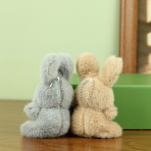 Мягкие игрушки-брелоки в виде милых зайчиков на заказ, плюшевые подвески OEM ODM, пушистые кролики, плюшевые игрушки, мягкие игрушки-медведи для промоакций и подарков - Product Image 6
