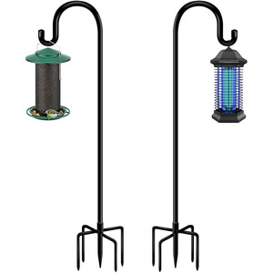 Bird Feeder Stand Metal Outdoor <b>Garden</b> <b>Hook</b> Support Rod Durable Carbon Steel Black - Product Image 1