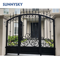 Portail battant en fer forgé personnalisé Sunnysky, portails automatiques pour allées de villas à prix raisonnable