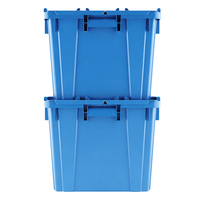 Grands bacs de rangement en plastique PP avec couvercle intégré, empilables et emboîtables, pour la distribution et la logistique d'entrepôt
