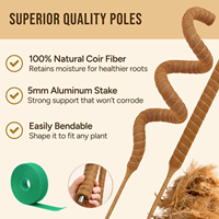 Soporte para Plantas de Fibra de Coco Ecológico, Color Marrón Natural, para Plantas Trepadoras de Jardín y Monstera