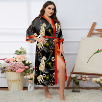 Robes longues de nuit en satin de soie de luxe, pyjamas élégants pour femmes, avec divers motifs imprimés tendance, grandes tailles, vêtements de maison