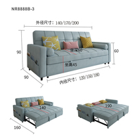 Sofá Cama Seccional en Forma de L Multifuncional 3 en 1 de Lujo Moderno con Almacenamiento, Sofá de 2 Plazas Convertible en Cama con Cojín
