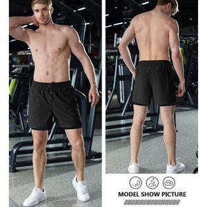 Pantalones cortos para correr 2 en 1 para hombre FOXA, de secado rápido, de 5 pulgadas, con bolsillos para entrenamiento en el gimnasio - Product Image 6