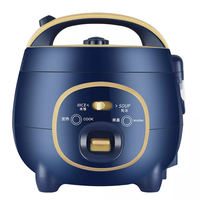 Penanak Nasi Listrik Mini 1.0L-2.8L dengan Casing Plastik, Lapisan Anti Lengket, Layar LED Digital & Fungsi Timer, Terlaris 2025