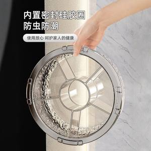 ถาดผลไม้ทรงกลมใสพร้อมฝาปิด ตะกร้ากรองสองชั้น สำหรับงานปาร์ตี้ในครัว ภาชนะเก็บของ ดีไซน์สีพื้น - Product Image 4