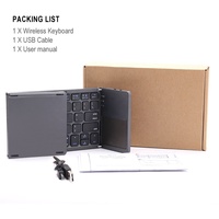 Keyboard lipat portabel permainan, gigi biru nirkabel kustom dapat dilipat