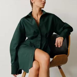 Robes d'automne pour femmes, nouvelle collection, style décontracté, robes polo amples, robes en lin de haute qualité pour femmes d'affaires - Product Image 3