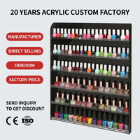 Étagère murale à 6 niveaux en acrylique noir pour vernis à ongles, présentoir d'huiles essentielles pour salon de beauté professionnel, spa et maison
