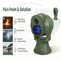 Caméra PTZ thermique à double lumière AI 16 TOPS non refroidie 640*512, détection de fumée et d'incendie à 10 km, IP66, pour la sécurité des ports et des installations chimiques