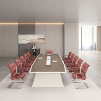 Mesa de Conferencia Ejecutiva Moderna de Alta Gama, MDF Ecológico, Modular, de Lujo, para Sala de Juntas, Oficina, Escuela