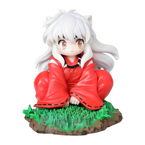 Figurine d'anime <span class=keywords><strong>Inuyasha</strong></span> enfant, nouvelle arrivée, chiot mignon en position assise et accroupie, ornement de bureau, décoration de voiture, jouet tendance, cadeau - Product Image 1