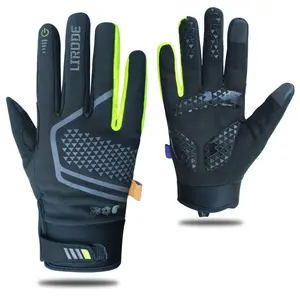 Meilleur temps froid antidérapant hommes femmes écran tactile rembourré vélo vélo vélo gant personnalisé hiver chaud imperméable gants de cyclisme