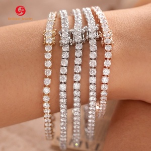 <span class=keywords><strong>Pulsera</strong></span> de Tenis Clásica de <span class=keywords><strong>Oro</strong></span> Sólido de 10K y <span class=keywords><strong>14K</strong></span> con Diamantes Cultivados en Laboratorio de 2mm-5mm para Hombre y Mujer - Product Image 1