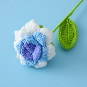 Fil de laine au crochet <span class=keywords><strong>tige</strong></span> de rose bouquet de rose fleur de rose fait à la main - Product Image 3