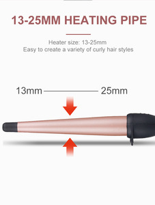 <span class=keywords><strong>Fer</strong></span> à <span class=keywords><strong>boucler</strong></span> électrique avec outil de coiffage conique doré - Lisseur de cheveux à température réglable - Product Image 5