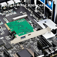Carte d'extension PCI-E 1X vers USB3.1/TYPE-C 2 ports Accessoire d'ordinateur en stock avec port PCI E 1 X2 5Gbps