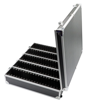 Boîte de rangement en aluminium avec serrure pour 100 supports de pièces de monnaie PCGS NGC, noire, étui à pièces de monnaie, étui grande capacité