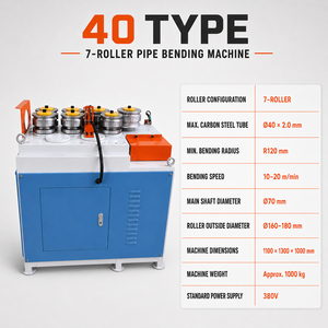 Machine à cintrer les cadres de serres avec options de 7 et 9 rouleaux pour la fabrication de cadres d'arche agricoles en tuyaux ronds - Product Image 2