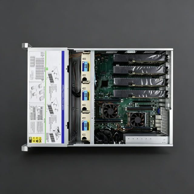 4-GPU Workstation Server with 4x24GB Graphics Cards 2x14-Core CPU 128GB RAM 1TB SSD for AI Training & Computing