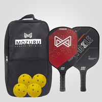 MOZURU Raquette de Pickleball de haute qualité en fibre de carbone T700, épaisseur courte, noir