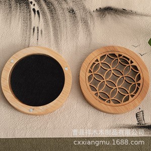 Bamboo Incense Box Round 9cm Engraved Hand Made For <b>Home</b> Use - Product Image 4