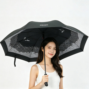 Parapluie inversé semi-automatique double couche de haute qualité, imperméable et coupe-vent, en fibre de verre, mains libres, personnalisable avec logo - Product Image 1