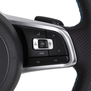 Volante Deportivo de Cuero Semiperforado R <span class=keywords><strong>Line</strong></span> de 3 Radios para VW Golf 5/6/7 R CC (MK5/6/7) - Product Image 4