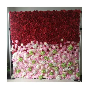 Colorful Cloth Back Flower Wall Wedding Stage Backdrop Decoration