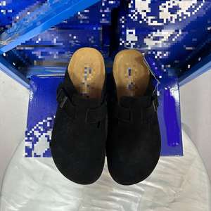 Sabots à semelles en liège, style décontracté, bout fermé, demi-sandales plates, Bostones, style vintage, chaussures de créateur allemandes avec logo - Product Image 5