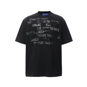 Camiseta Unisex de Manga Corta con Cuello Alto y Estampado Digital de Letras Vintage de Bang <span class=keywords><strong>Olo</strong></span> High Street - Product Image 3