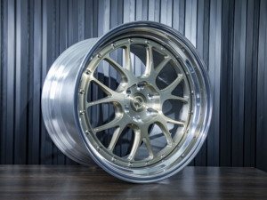Jantes forgées de haute qualité en deux parties, finition <span class=keywords><strong>champagne</strong></span> doré brossé + baril poli et boulons argentés, pour Dodge Viper GTS 1997 - Product Image 2