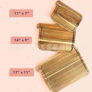 Ensemble de planches à découper en bois d'acacia, non toxiques, sans huile minérale, rectangulaires, pour la cuisine, les légumes et les fruits - Product Image 3