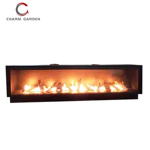Interior Used Real Flame Front Glass large metal gas fireplaces with remote control