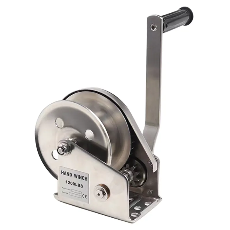 1600lbs Small Manual Winch Stainless Steel Hand Winch With Brake